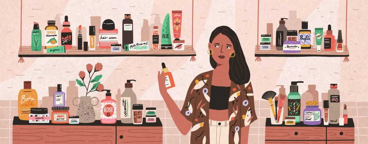 Natural,Cosmetics,,Eco,Products,Choosing,In,Store,Flat,Illustration.,Female Natural,Cosmetics,,Eco,Products,Choosing,In,Store,Flat,Illustration.,Female