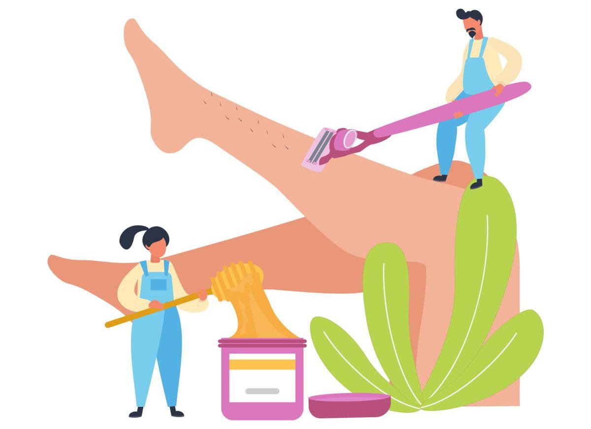 Epilation, Depilation, Small People Concept, Removed Hair From Hairy Legs Epilation, Depilation, Small People Concept, Removed Hair From Hairy Legs