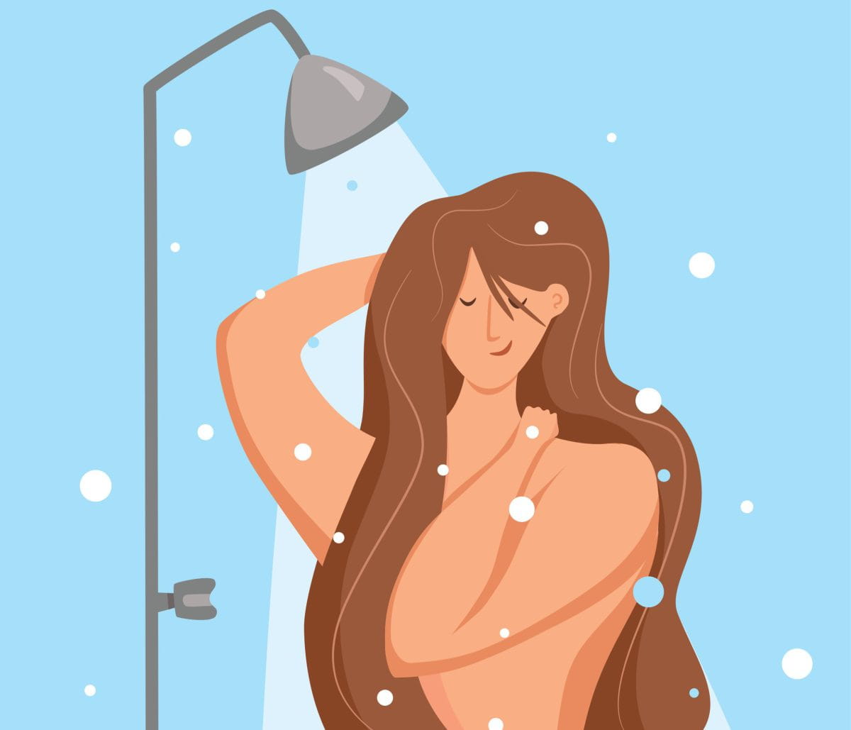 Woman,Taking,Shower,In,Bathroom.,Vector,Illustration,Of,Happy,Girl Woman,Taking,Shower,In,Bathroom.,Vector,Illustration,Of,Happy,Girl