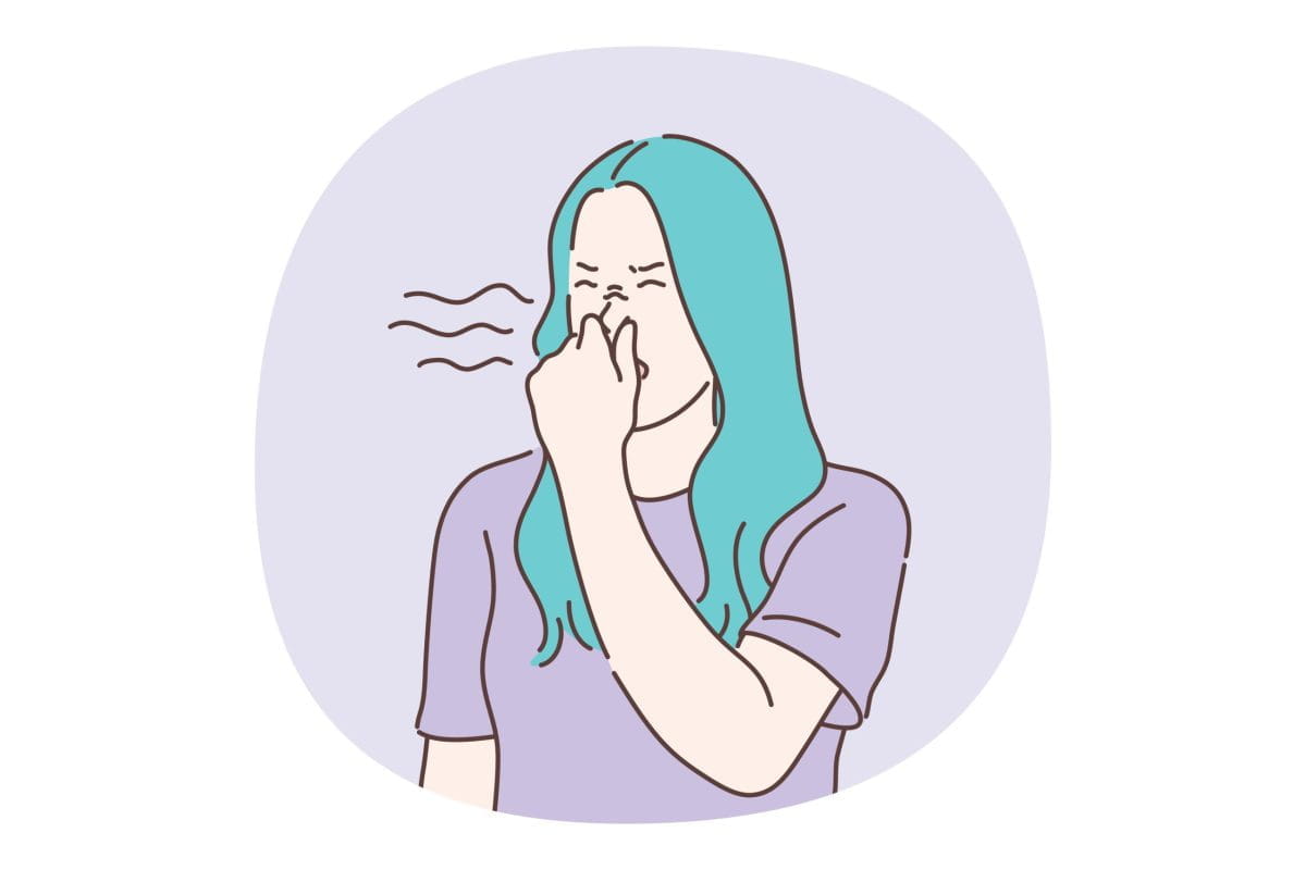 Unpleasant,Smell,Concept.,Young,Girl,Teenager,Cartoon,Character,Covering,Nose Unpleasant,Smell,Concept.,Young,Girl,Teenager,Cartoon,Character,Covering,Nose
